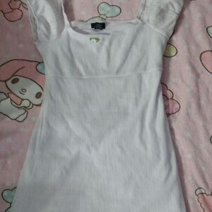 Adorable White Sleeveless Mini Dress